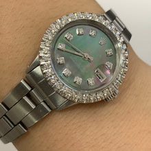 Load image into Gallery viewer, 26mm Ladies`Rolex Datejust Watch with Stainless Steel Oyster Bracelet (Diamond mother of pearl (MOP) dial, diamond bezel)
