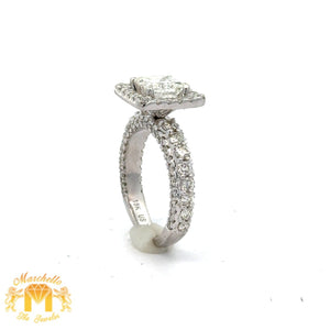 3.52ct diamonds 18k white gold Square shaped Engagement Ring
