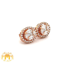 Load image into Gallery viewer, VVS/vs high clarity of diamonds set in a 18k gold Oval shape Earrings (choose your color)