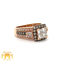 Load image into Gallery viewer, 14k Rose Gold and Diamond Ring with Combination of Fancy Shapes (Chocolate Halo)