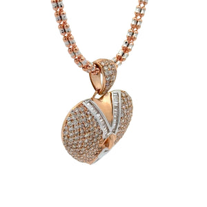 14k gold and diamond Heart Pendant and Gold Ice Link Chain (choose your color)