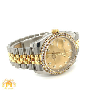 Full factory 36 mm Diamond Rolex watch with Two-tone Jubilee Band