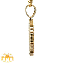 Load image into Gallery viewer, 14k Yellow Gold and Diamond Picture Pendant with Round Diamonds and 14k Yellow Gold Cuban Link Chain Set