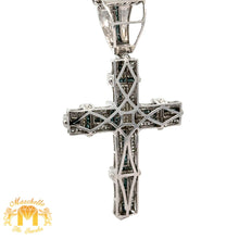 Load image into Gallery viewer, 4.58ct diamonds 14k white gold Cross Pendant