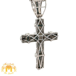 4.58ct diamonds 14k white gold Cross Pendant