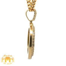 Load image into Gallery viewer, 14k Yellow Gold and Diamond Picture Pendant and Yellow Gold Cuban Link Chain Set