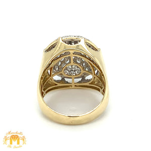 3.10ct Diamond 14k Gold Disco Ball Men`s Ring