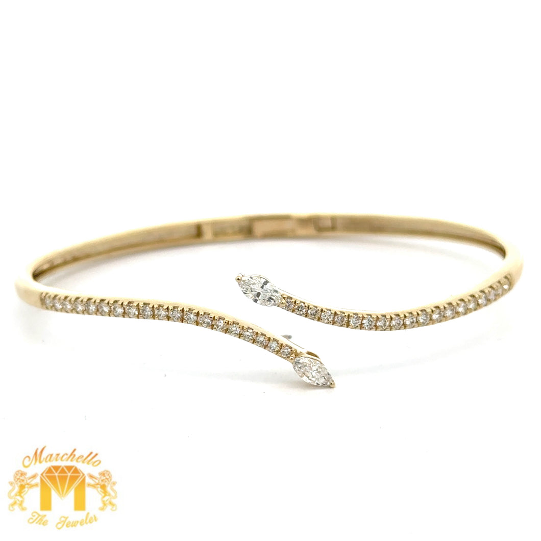 14k yellow gold and diamond Fancy Bangle Bracelet