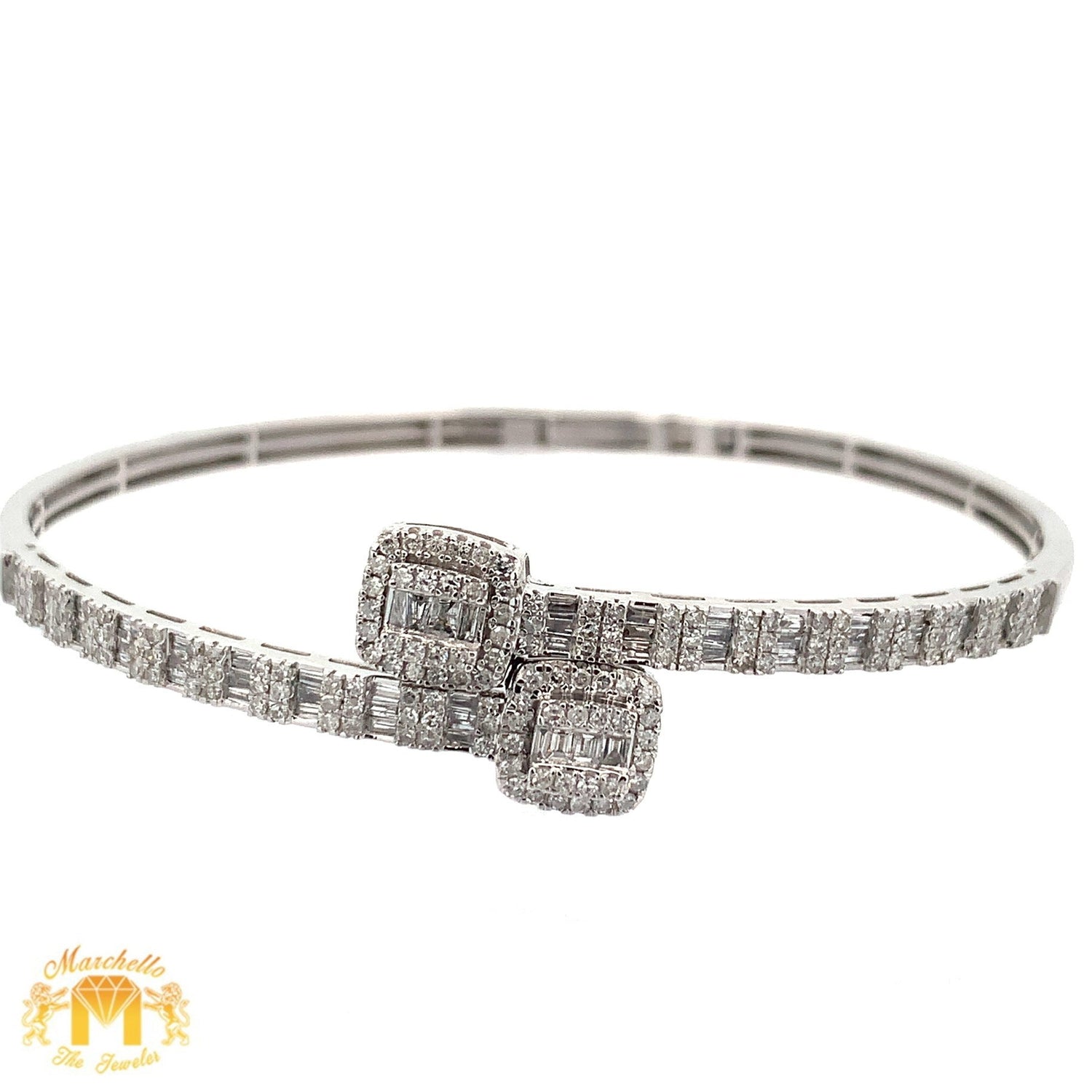 4 piece deal: 36mm Rolex Diamond Watch with Stainless Steel Jubilee Bracelet  + White Gold & Diamond Square Shape Bangle + Diamond and Gold Earrings Set + Gift
