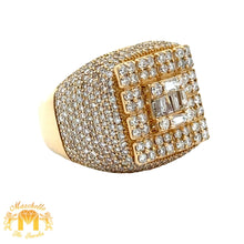 Load image into Gallery viewer, 4.21ct diamonds 14k Yellow Gold Men`s Ring with Round and Baguette Diamonds