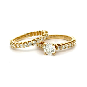 18k Yellow Gold and Diamond 2-piece Engagement Ring