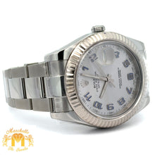 Load image into Gallery viewer, 41mm Rolex Watch with Stainless Steel Oyster Bracelet (silver Arabic dial, fluted bezel) (Model number: 116334)