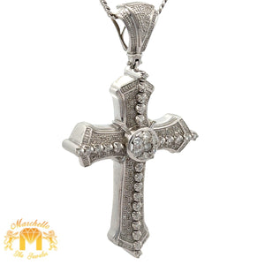 14k white gold and diamond Cross Pendant