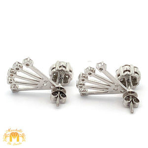 White Gold and Diamond Fancy Earrings with Round Diamonds