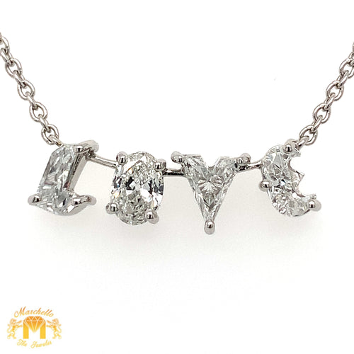 18k White Gold Love Chain with Diamonds