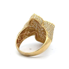 Load image into Gallery viewer, Gold and Diamond Cross Ring with Round and Baguette Diamonds (choose your color)