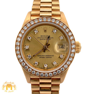 Full factory 26mm Ladies` Rolex Datejust Presidential Rolex Diamond Watch (diamond bezel. diamond dial)