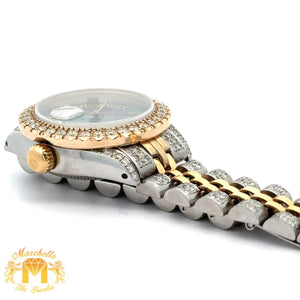 3ct diamonds Ladies` 26mm Rolex Diamond Watch with Two-Tone Jubilee Bracelet