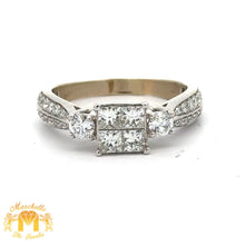 Load image into Gallery viewer, 14k White Gold and Diamond Ladies` Ring with Princess cut and Round Diamonds