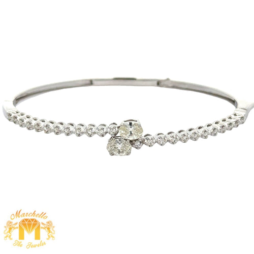 14k white gold and diamond Fancy Bangle Bracelet