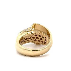 14k Yellow Gold and Diamond Fancy Panther Ring (solid)