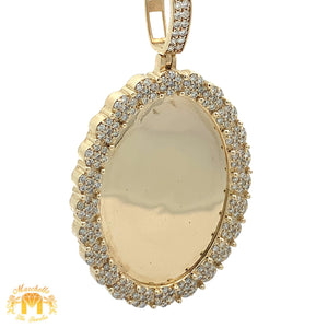14k Gold and Diamond Oval Shaped Memory Pendant (choose your color)