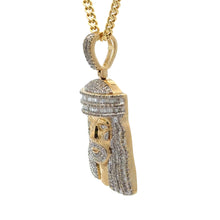 Load image into Gallery viewer, Yellow Gold and Diamond Jesus Head Pendant and Yellow Gold Cuban Chain