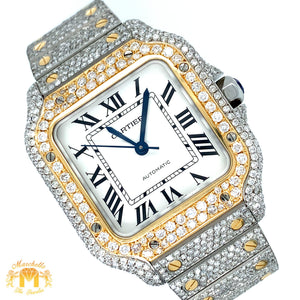 Iced out 36mm Cartier Two-tone Diamond Watch
