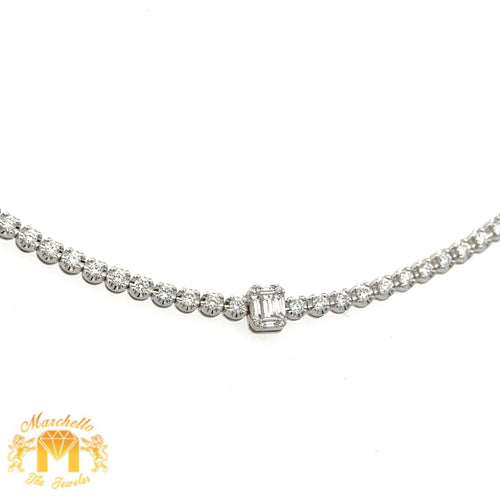 VVS/vs high clarity & E/F in color diamonds set in a 18k White Gold Fancy Tennis Bracelet