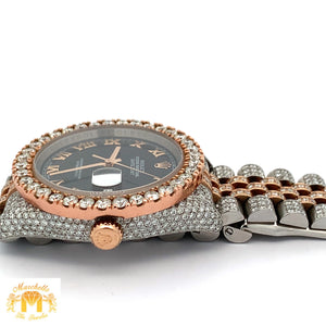 36mm Iced out Rolex Datejust Watch with Two-Tone Jubilee bracelet