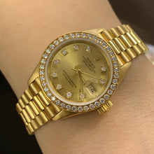 Load image into Gallery viewer, Full factory 26mm Ladies` Rolex Datejust Presidential Rolex Diamond Watch (diamond bezel. diamond dial)