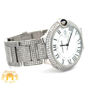 4 piece deal: 40mm Cartier Ballon Bleu De Diamond Watch + White Gold and Diamond Twin Square Bracelet + Complimentary Earrings + Gift from MTJ