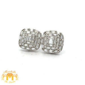 White gold and Diamond Earrings with Baguettes