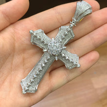 Load image into Gallery viewer, 14k white gold and diamond Cross Pendant