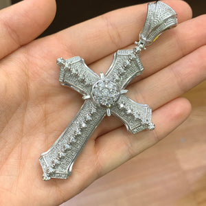 14k white gold and diamond Cross Pendant