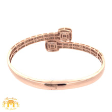 Load image into Gallery viewer, 6 piece deal: Rose Gold and Diamond Twin Square Cuff Bracelets His &amp; Hers + 2 free pair of gold &amp; diamond earrings + 2 gifts from Marchello the Jeweler