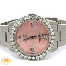 Load image into Gallery viewer, 31mm Rolex Watch with Stainless Steel Oyster Bracelet (custom diamond dial and bezel)