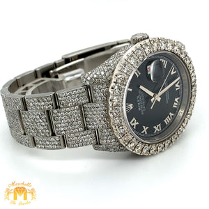 Iced Out Diamond 46mm Rolex Datejust Watch with Oyster Bracelet