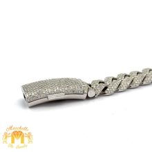 Load image into Gallery viewer, 11.70ct diamonds 14k White Gold Miami Cuban Bracelet with Round Diamonds