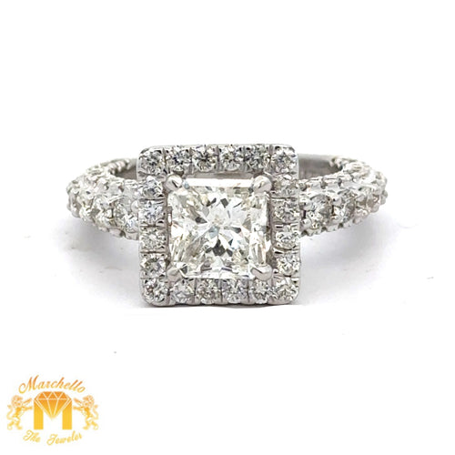 3.52ct diamonds 18k white gold Square shaped Engagement Ring