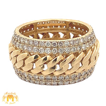 Load image into Gallery viewer, 14k Yellow Gold and Diamond Cuban Link Eternity Band