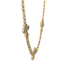 Load image into Gallery viewer, 5.38ct Diamond and Gold Cross Necklace with Round Diamonds (choose your color)