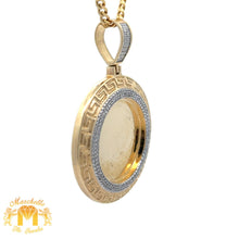 Load image into Gallery viewer, 14k Yellow Gold and Diamond Picture Pendant and 14k Yellow Gold Cuban Link Chain Set