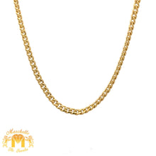 Load image into Gallery viewer, Yellow Gold and Diamond Cross Pendant with Round Diamonds and Yellow Gold Cuban Link Chain