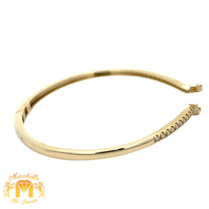 14k yellow gold and diamond Fancy Bangle Bracelet