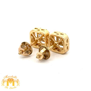 3 piece deal: Yellow Gold and Diamond Earrings + Free pair of smaller Diamond Earrings + Gift from MTJ (MOTHER`S DAY SPECIAL)