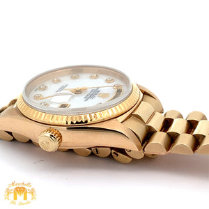 36mm 18k gold Rolex Presidential Watch (Mother of pearl ( MOP) dial, quick-set)