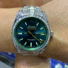 Load image into Gallery viewer, Iced out 40mm Rolex Diamond Watch with Stainless Steel Oyster Bracelet