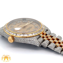 Load image into Gallery viewer, Iced out 41mm Rolex Diamond Watch with Two-Tone Jubilee Bracelet