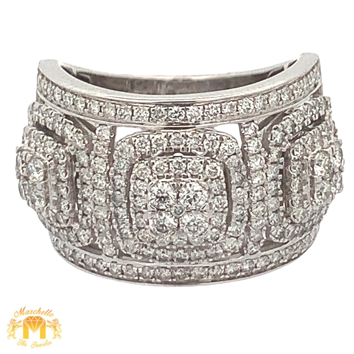 14k Gold and Diamond Men`s Ring with Round Diamonds (choose your color)